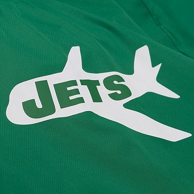 Men's Mitchell & Ness Green New York Jets Coaches Full-Snap Hooded Windbreaker Jacket