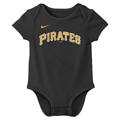 Newborn & Infant Nike Paul Skenes Black Pittsburgh Pirates Name & Number Bodysuit