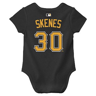 Newborn & Infant Nike Paul Skenes Black Pittsburgh Pirates Name & Number Bodysuit