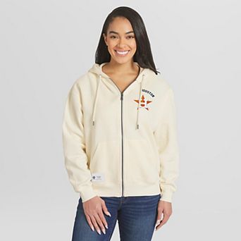 Women's WEAR by Erin Andrews Cream Houston Astros Full-Zip Hoodie