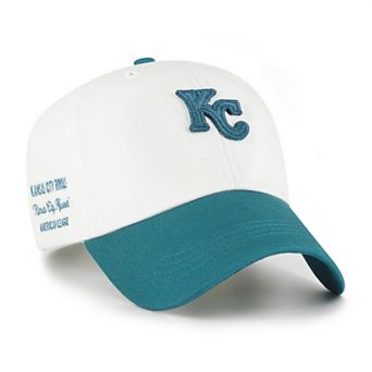 Men's '47 White/Teal Kansas City Royals Contemporary Tonal Clean Up Adjustable Hat