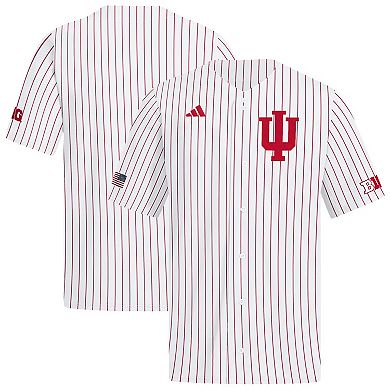 Men's adidas White Indiana Hoosiers Home Replica Baseball Jersey
