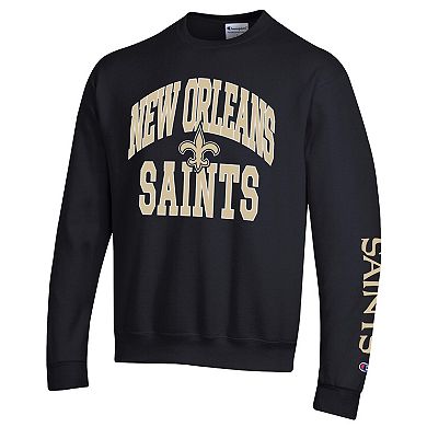 Men's Champion Black New Orleans Saints Powerblend Fleece Sweatshirt