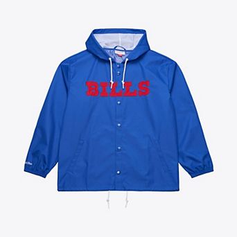 Men's Mitchell & Ness Royal Buffalo Bills Coaches Full-Snap Hooded Windbreaker Jacket