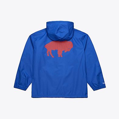 Men's Mitchell & Ness Royal Buffalo Bills Coaches Full-Snap Hooded Windbreaker Jacket