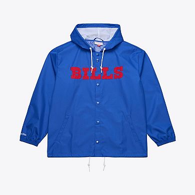 Men's Mitchell & Ness Royal Buffalo Bills Coaches Full-Snap Hooded Windbreaker Jacket