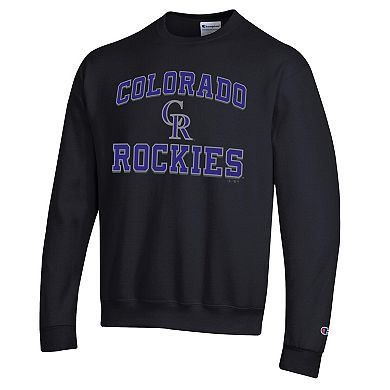 Men's Champion Black Colorado Rockies Heart & Soul Powerblend Sweatshirt