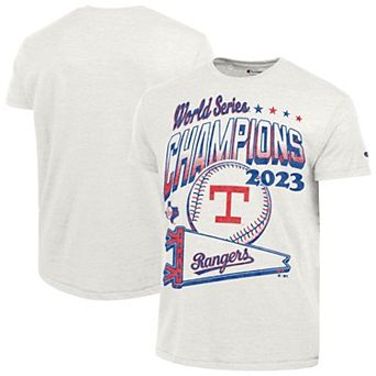 Men's Champion White Texas Rangers Winning Tradition Cooperstown Tri-Blend T-Shirt