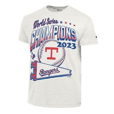 Men's Champion White Texas Rangers Winning Tradition Cooperstown Tri-Blend T-Shirt