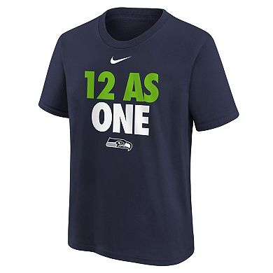 Youth Nike College Navy Seattle Seahawks 12 As One T-Shirt