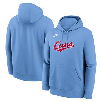 Men's Nike Light Blue Chicago Cubs Cooperstown Collection Wordmark Club Hoodie