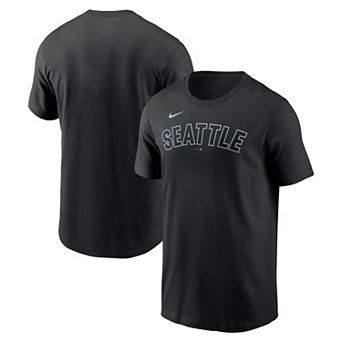 Men's Nike Black Seattle Mariners Alternate Wordmark T-Shirt