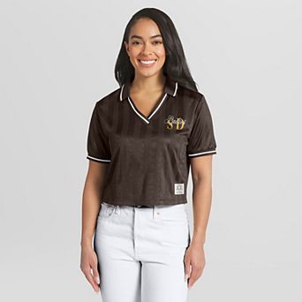 Women's WEAR by Erin Andrews Brown San Diego Padres Cropped Polo