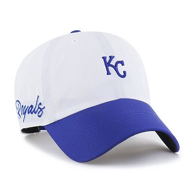 Men's '47 White/Royal Kansas City Royals Vista Mini Clean Up brrr° Adjustable Hat