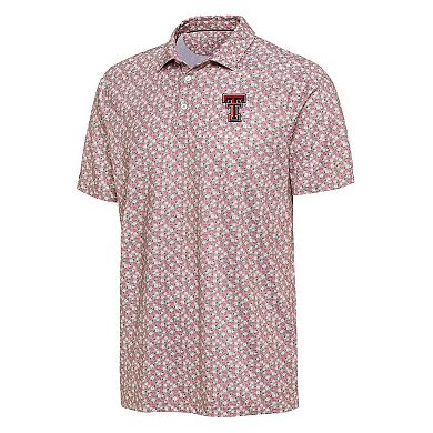 Men's Antigua Pink Texas Tech Red Raiders Desert Dry Dogwood Polo