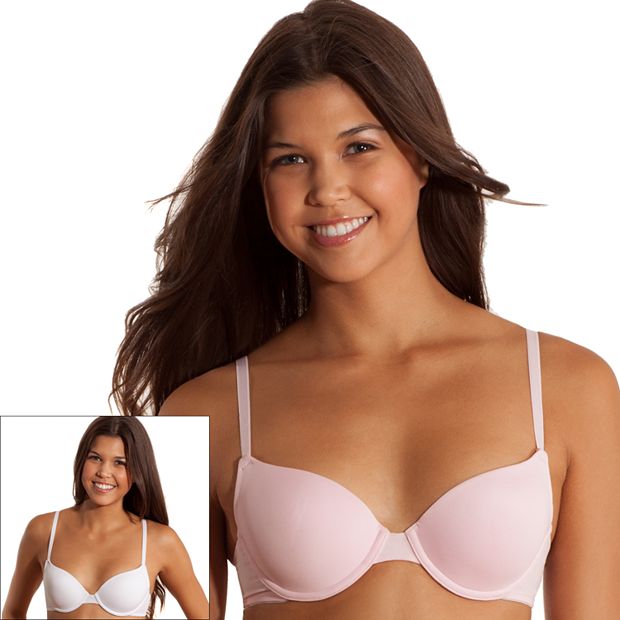 2pk Girls UNDERWIRE molded cups Pink line/white BRA 34A Adjustable