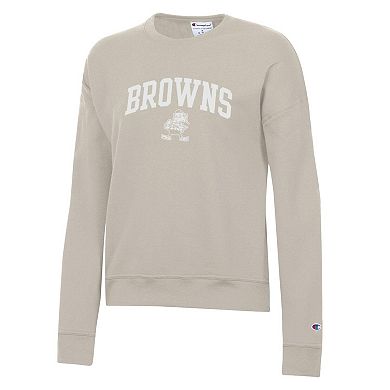 Women's Champion Light Brown Cleveland Browns Powerblend Cocoa Butter Fleece Sweatshirt