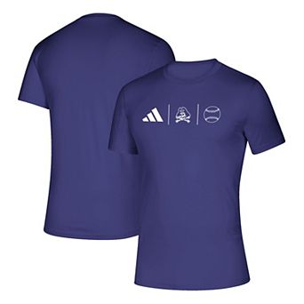 Men's adidas Purple ECU Pirates Powder Purple Baseball T-Shirt