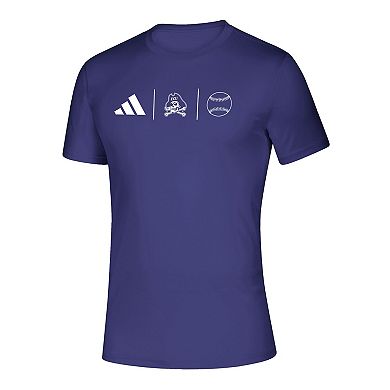 Men's adidas Purple ECU Pirates Powder Purple Baseball T-Shirt