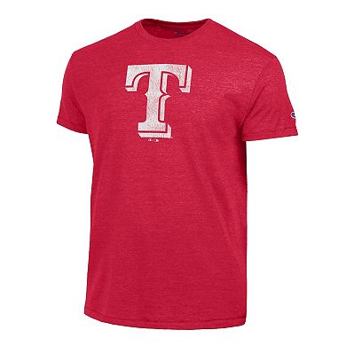 Men's Champion Red Texas Rangers Tri-Blend T-Shirt