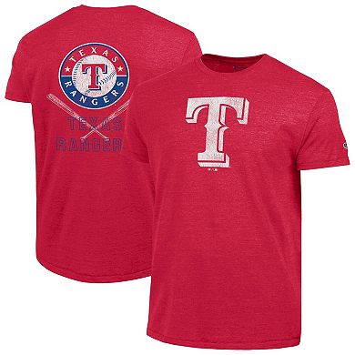 Men's Champion Red Texas Rangers Tri-Blend T-Shirt