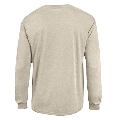 Men's Champion Heather Oatmeal Miami Dolphins White Ink Jersey Long Sleeve T-Shirt