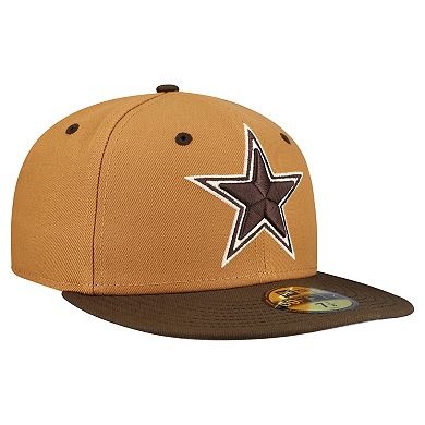 Men's New Era Light Brown/Dark Brown Dallas Cowboys Two-Tone Walnut 59FIFTY Fitted Hat