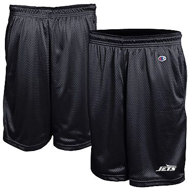Men's Champion Black New York Jets Classic Mesh Shorts
