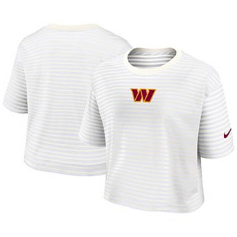 Women's Nike Yellow/Cream Washington Commanders Striped Cropped T-Shirt