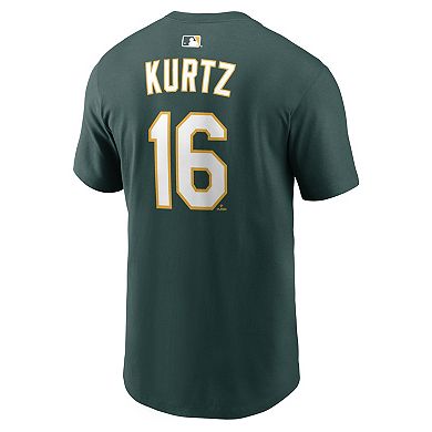 Men's Nike Nick Kurtz Green Athletics Name & Number T-Shirt