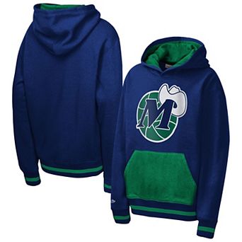 Youth Mitchell & Ness Navy Dallas Mavericks Playmaker Fashion Fleece Hoodie