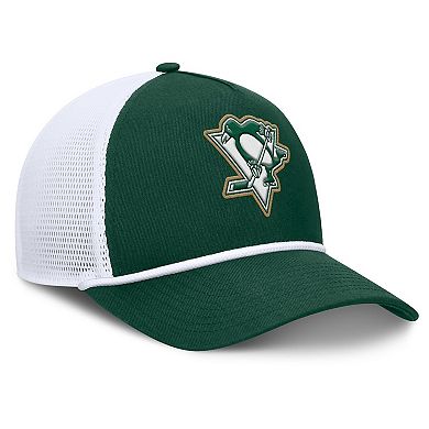 Men's Fanatics Green/White Pittsburgh Penguins Bermuda A-Frame Adjustable Hat