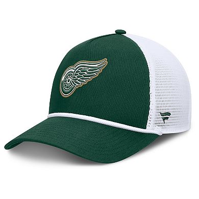 Men's Fanatics Green/White Detroit Red Wings Bermuda A-Frame Adjustable Hat