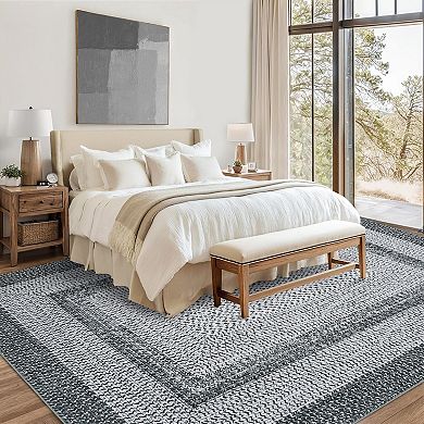 Garvee Modern Geometric Area Rug for Dining Room Non Slip Machine Washable Soft Rug for Bedroom