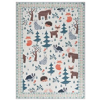 Modern Animal Plant Pattern Area Rugs Low Pile Durable Indoor Carpet