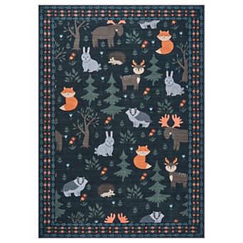 Modern Animal Plant Pattern Area Rugs Low Pile Durable Indoor Carpet