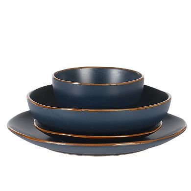 Gibson Home Hazeltine 16 Piece Plates and Bowls Dishes Stoneware Ceramic Dinnerware Set