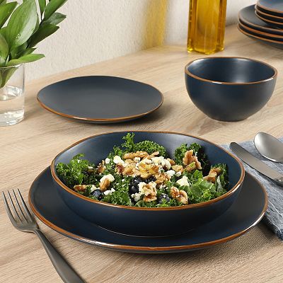 Gibson Home Hazeltine 16 Piece Plates and Bowls Dishes Stoneware