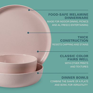 Gibson Home Candy Skies 12 Piece Wheat Straw Melamine Dinnerware Set