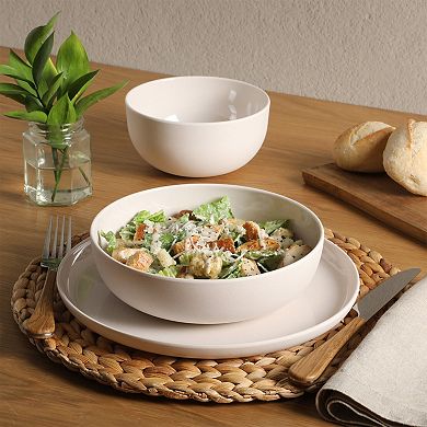 Gibson Home Candy Skies 12 Piece Wheat Straw Melamine Dinnerware Set