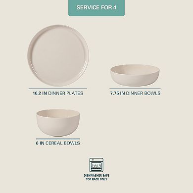 Gibson Home Candy Skies 12 Piece Wheat Straw Melamine Dinnerware Set