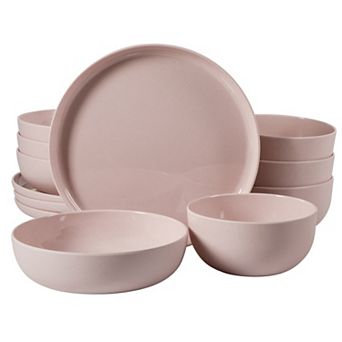 Gibson Home Candy Skies 12 pc Wheat Straw Melamine Dinnerware Set