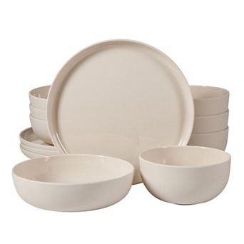 Gibson Home Candy Skies 12 pc Wheat Straw Melamine Dinnerware Set