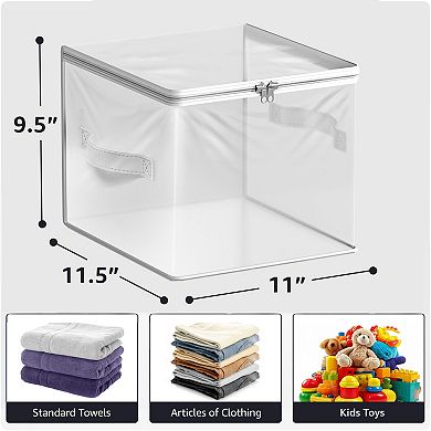 Sorbus Clear Storage Cube with Zipper & Handles for Clothes, Bedding, Closets, Bedrooms & More