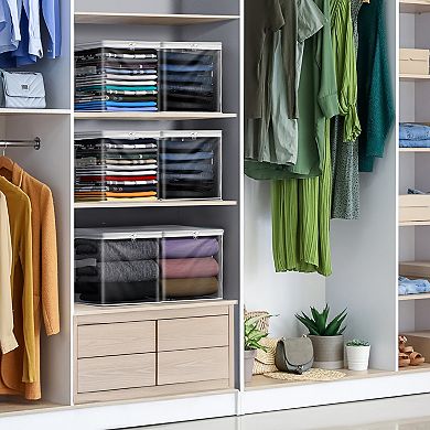 Sorbus Clear Storage Cube with Zipper & Handles for Clothes, Bedding, Closets, Bedrooms & More