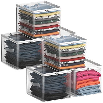 Sorbus Clear Storage Cube with Zipper & Handles for Clothes, Bedding, Closets, Bedrooms & More
