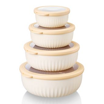 Sorbus 4-Pack Round Stackable Airtight Food Storage Containers with Lids - for Meal Prep, Leftovers