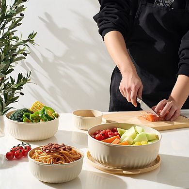 Sorbus 4-Pack Round Stackable Airtight Food Storage Containers with Lids - for Meal Prep, Leftovers