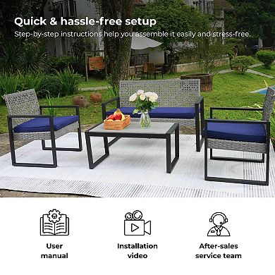 CEWOR 4-Person Outdoor Dining Set