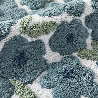 Urban Loft 100% Cotton Tufted Non-Skid Blossoms Pattern Bath Mat